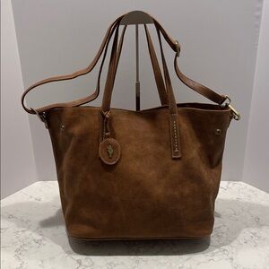 Roots Amelia Tribe Bag Brown Tan‎ Leather Purse Tote